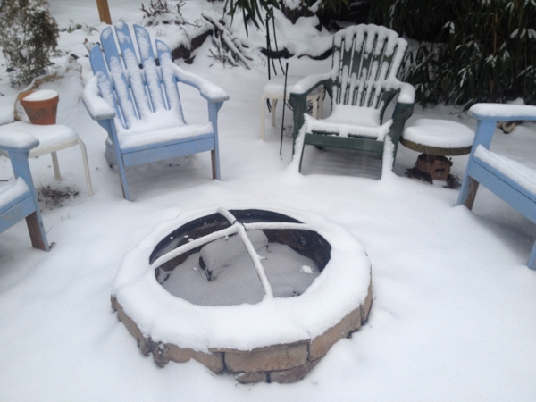 The firepit in snow